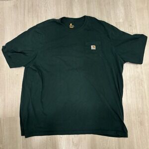 Carhartt T-shirt‎ Men's 4XL Green Original Fit Workwear Cotton Chest Pocket